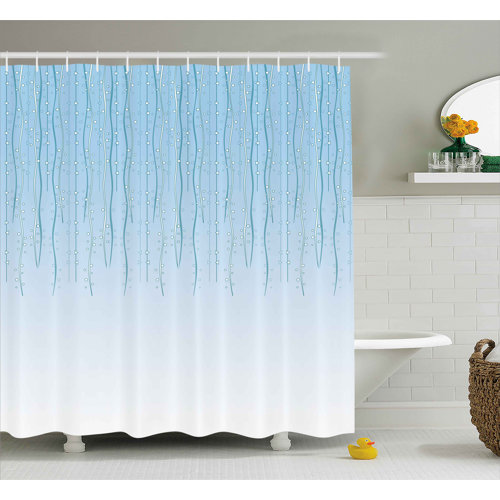 Ebern Designs Holley Shower Curtain with Hooks Included Wayfair